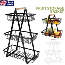2/3 Tier Fruit storage Basket Fruit Bowl Holder Bread Basket Vegetable Rack UK