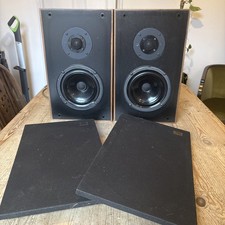 Vintage Monitor Audio Hi-Fi Speakers Black & Teak