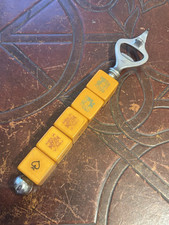 Vintage Rostfrei Bakelite Butterscotch Poker Dice Bottle Opener Made In England 