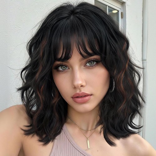 Short wavy curly - wavy,