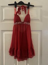Red Sexy Rhinestone Lingerie Dress. Nightwear. Size 8