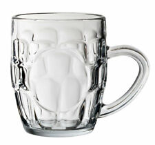 Dimpled Tankard Panelled Traditional Trendy Half Pint (10oz) Beer Glass Set of 4