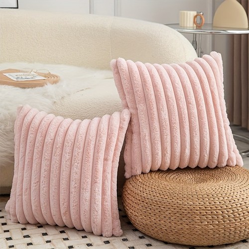 Faux rabbit fur cushion - faux,