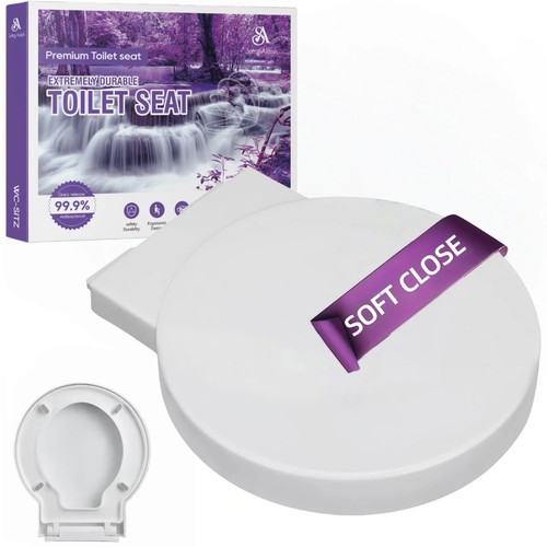 Round toilet seat soft close - toilet,
