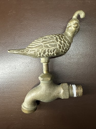 Vintage solid brass quail - brass, bird