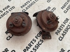 Mixo Lucas 9H Pair High & Low Note Horns Triumph Rover MGB Etc Tested Working