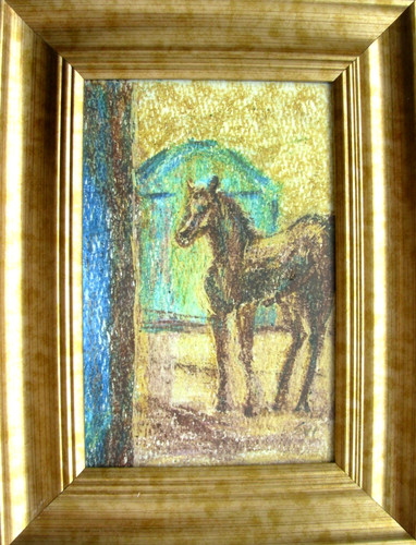 Horse framed original oil - horse,
