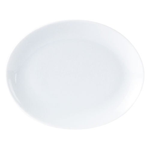 Oval white plates durable - white, –