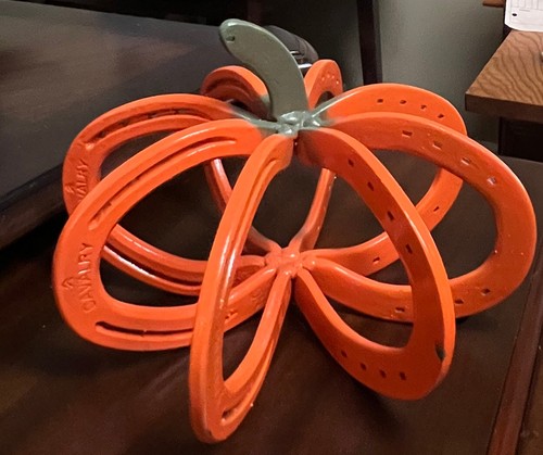 Horseshoe metal art - metal, pumpkin