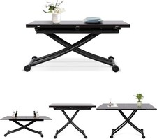 Height Adjustable Coffee Table, Modern Expandable Dining Table,Save Space Table