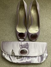 Phase Eight Matching Mauve Shoes and Clutch Bag Size 5 Shoes