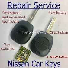 REPAIR SERVICE Nissan NATS Almera Primera X-Trail key fob remote +new shell case