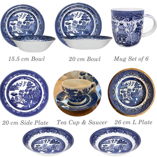 Churchill blue willow set - of, 6