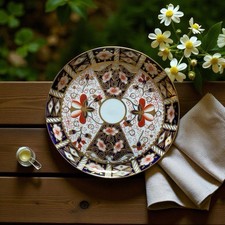 Antq Royal Crown Derby “Imari 2451” Sandwich / Cake Plate Fine Bone China c.1910