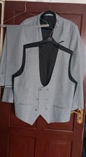 Mens Light Grey Three Piece Suit UK Size 58" Nearly New Only Worn Once. Sim -fit