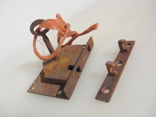 Large antique iron lock - large,