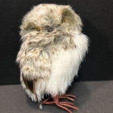 Faux Fur & Real Feathers Owl