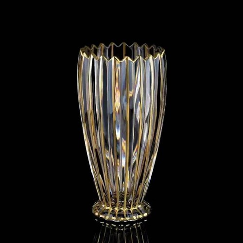Hand painted gold crystal vase - hand,