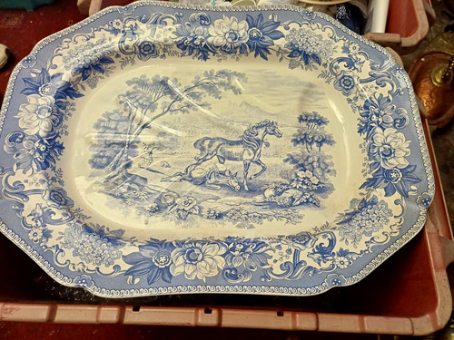 Spode blue white - &, oval
