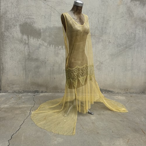 Vintage 1930s yellow swiss dot - vintage,