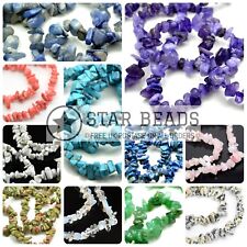 32-34" STRAND SYNTHETIC GLASS GEMSTONE CHIP CRYSTAL 250+ BEADS 4-7MM PICK COLOUR