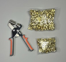 Grommet Punch Kit 10.5mm Handle Eyelet Punch Tool With 450+ Golden Grommet 3/8”