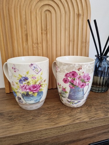 Floral dunlevy mugs set 2 - dunlevy, of