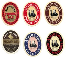 Beer Labels: 6 x Atkinson's Brewery, Birmingham