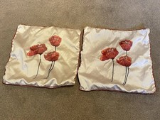 2 x Large Embroidered Red