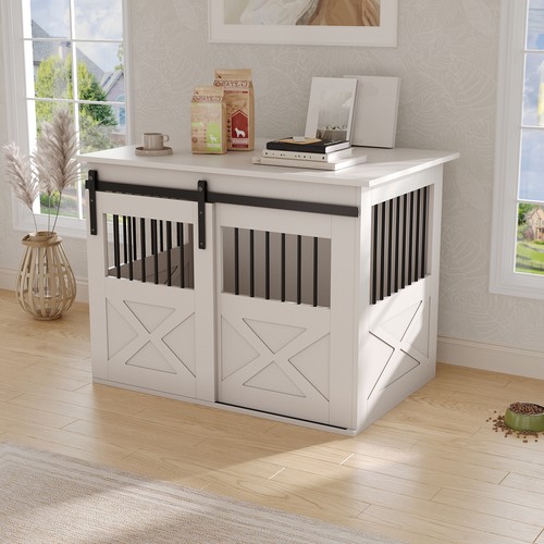 Wooden dog crate furniture - crate,