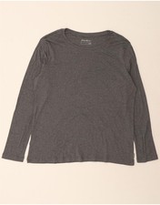 EDDIE BAUER Womens Top Long Sleeve UK 20 2XL Grey Cotton DS83