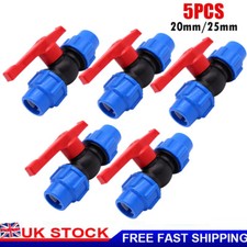 5PCS Stop Tap Valve for PE PVC PPR Pipes 20mm/25mm Compression Fitting UK