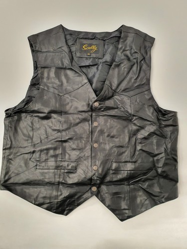 Vintage leather waistcoat - , 46"
