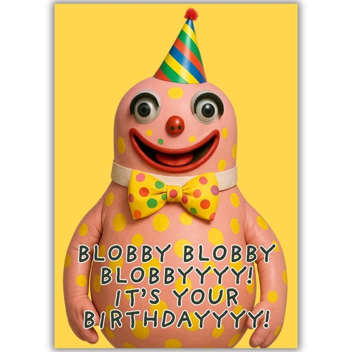 Blobby themed birthday card - mr,