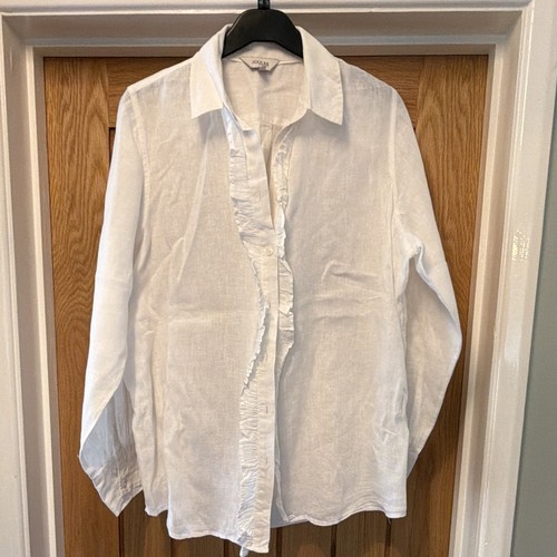Joules white linen ruffle - joules,