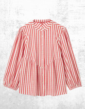 Womens Cotton Stripe Button Up