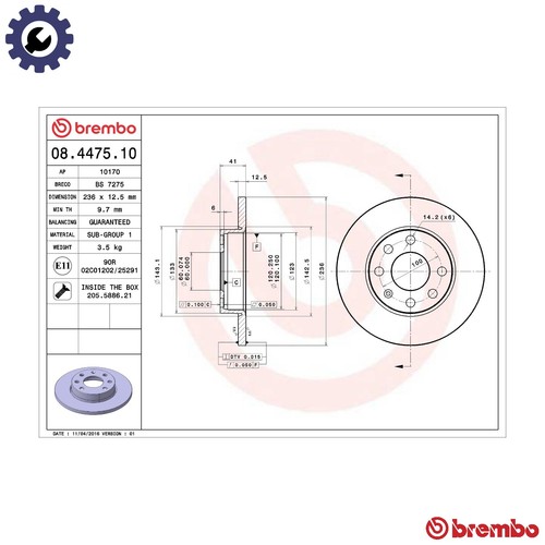 Brake disc 4475 - brake, for
