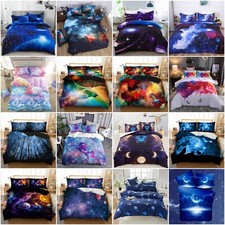 Galaxy Duvet Quilt Cover Set Universe Bedding Set Single Double King Pillowcases