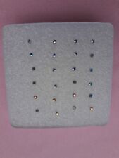 24  x STERLING SILVER 2mm AB AURORA BOREALIS CRYSTAL NOSE STUDS PIERCING - NEW!!