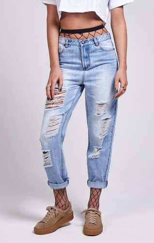 Siksilk womens light blue rip - light,