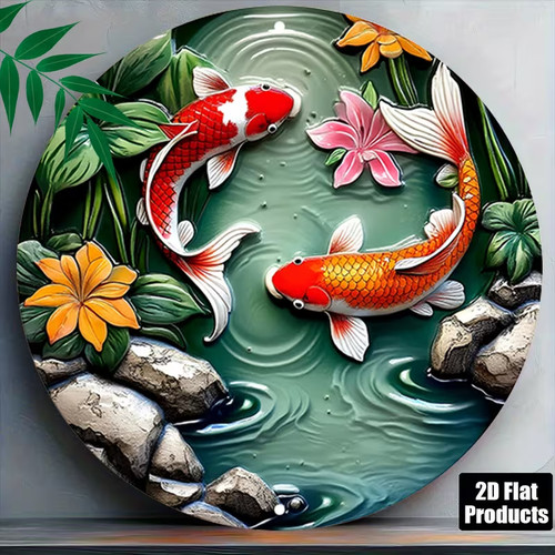 Japanese koi carp wall plaque - carp,
