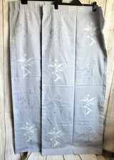 Blue, White And Grey Floral Curtains W 44" D 51", Pencil Pleats