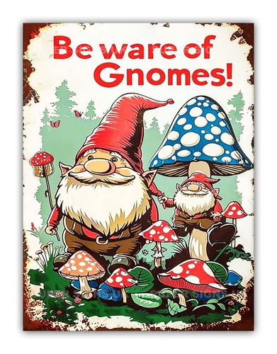 Funny beware gnomes - ",
