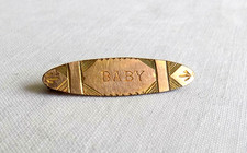 Beautiful Vintage Gold Fronted Edwardian BABY Brooch