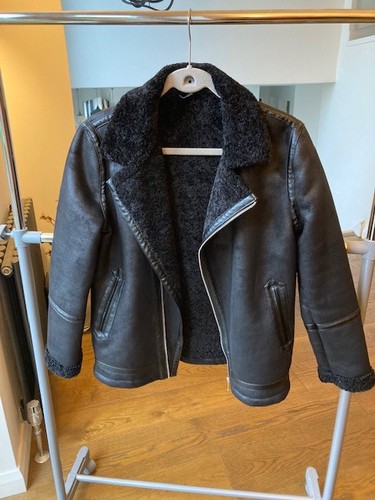Faux leather sheepskin aviator - faux,