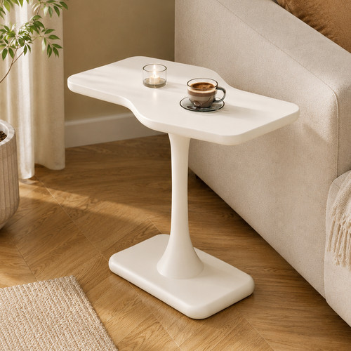 Cream white shaped - white, c