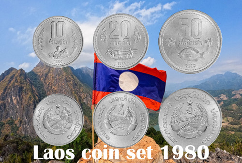 Laos coin att - 10, 1980