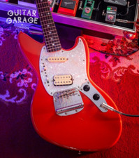 2002 Fender Japan Jagstang Kurt Cobain designed Fiesta Red offset guitar - CIJ