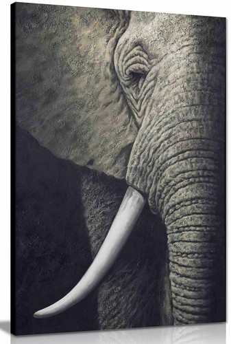 Black white african elephant - black,