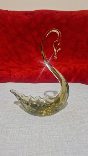 Whitefriars glass swan lead - glass,